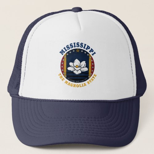 MISSISSIPPI MAGNOLIA STATE FLAG TRUCKER HAT