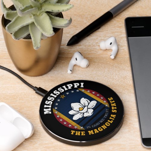 MISSISSIPPI MAGNOLIA STATE FLAG WIRELESS CHARGER 