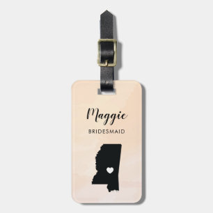Mississippi Map Luggage Tag, Wedding Party Welcome Luggage Tag