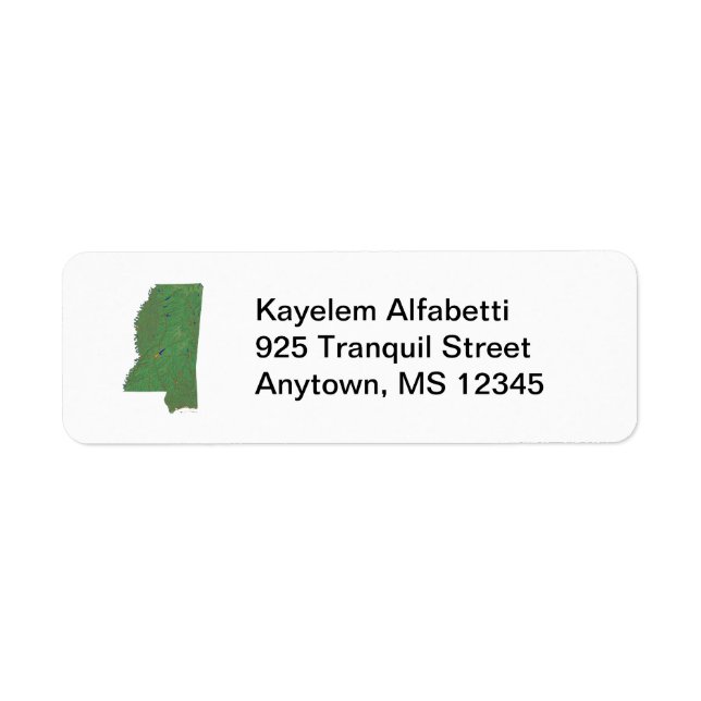 Mississippi Map Return Address Label (Front)