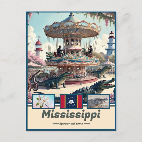 Mississippi Marvels  Motto Postcard