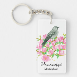 Mississippi Mockingbird State Bird Keychain