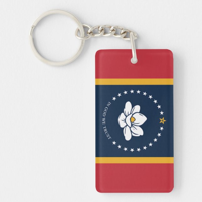 mississippi new flag usa united states america mag keychain (Front)