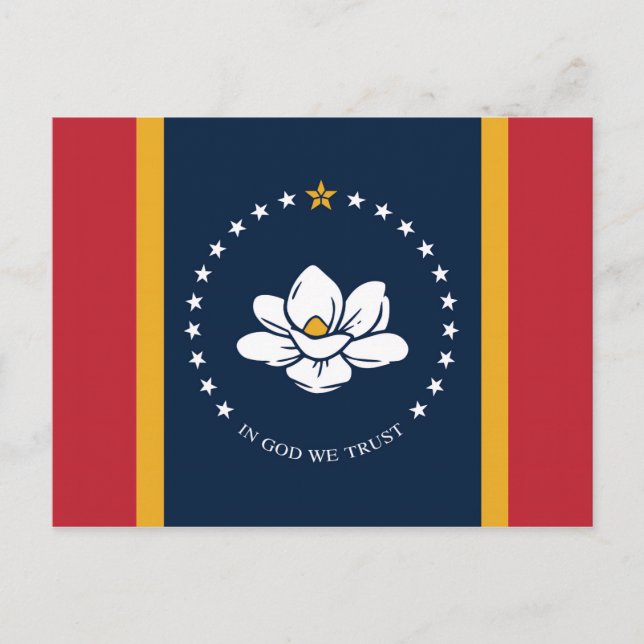 mississippi new flag usa united states america mag postcard (Front)