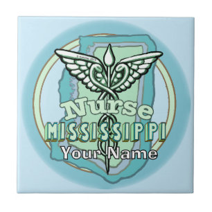 Mississippi Nurse Caduceus Tile
