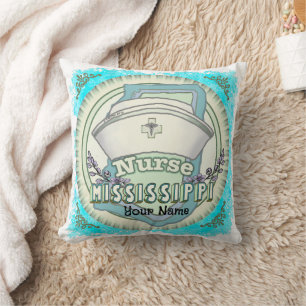 Mississippi Nurse Throw Pillow
