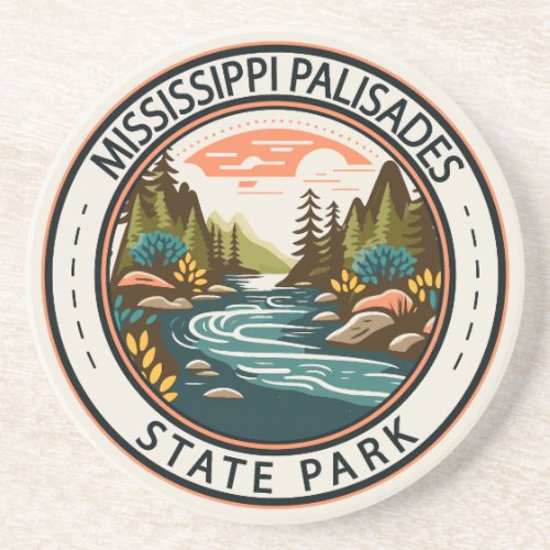 Mississippi Palisades State Park Illinois Badge Coaster