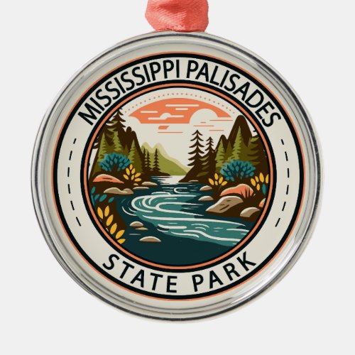 Mississippi Palisades State Park Illinois Badge Metal Ornament