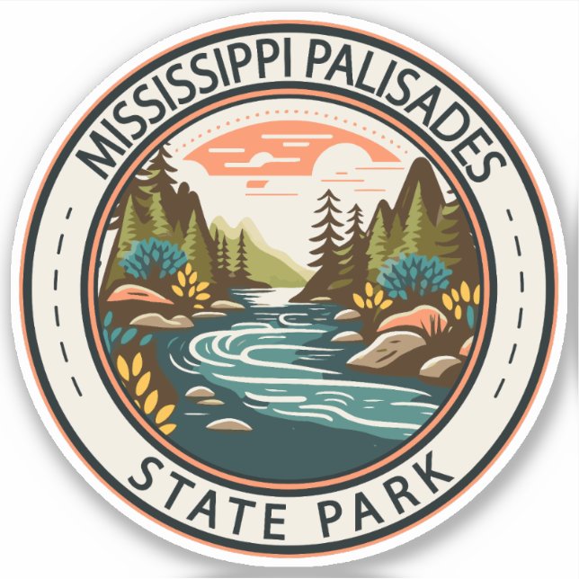 Mississippi Palisades State Park Illinois Badge Sticker (Front)