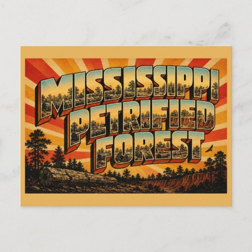 Mississippi Petrified Forest Ancient Fossil Trees Postcard
