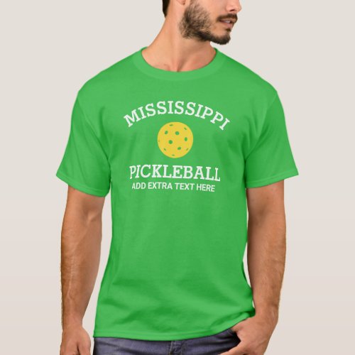 Mississippi Pickleball Club Partner Name Custom T_Shirt