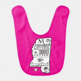 Mississippi pink/blue baby bib