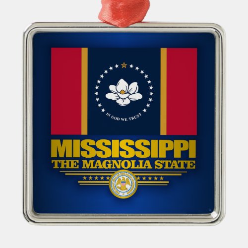 Mississippi Pride 2 Metal Ornament