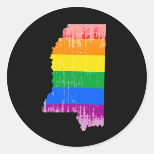 MISSISSIPPI PRIDE _ DISTRESSED _png Classic Round Sticker