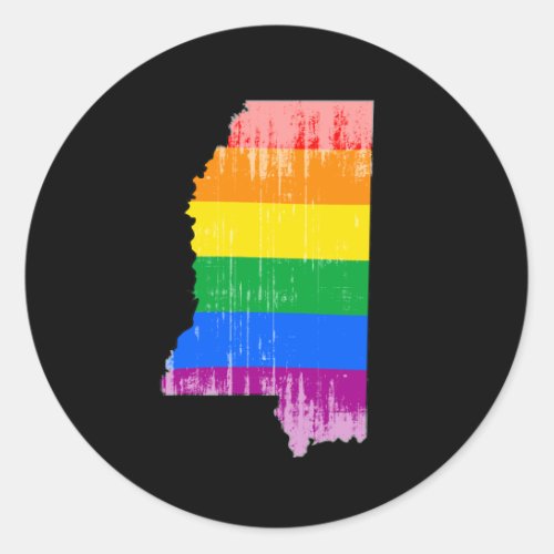 MISSISSIPPI PRIDE _ DISTRESSED _png Classic Round Sticker