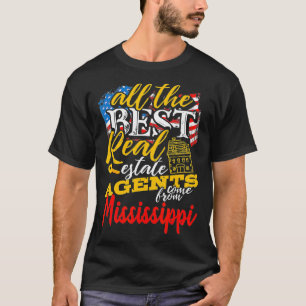 Mississippi Real Estate Agents American Flag Gift T-Shirt