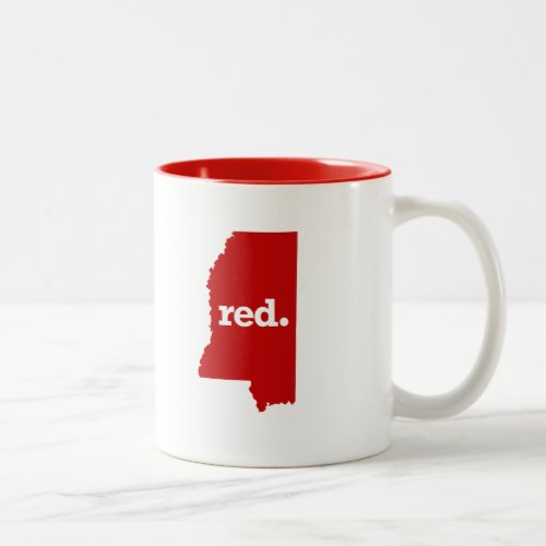 MISSISSIPPI RED STATE Two_Tone COFFEE MUG