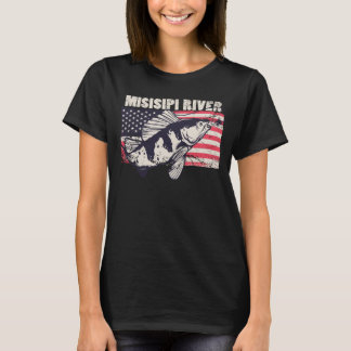 Mississippi river American Flag Patriotic fishing  T-Shirt