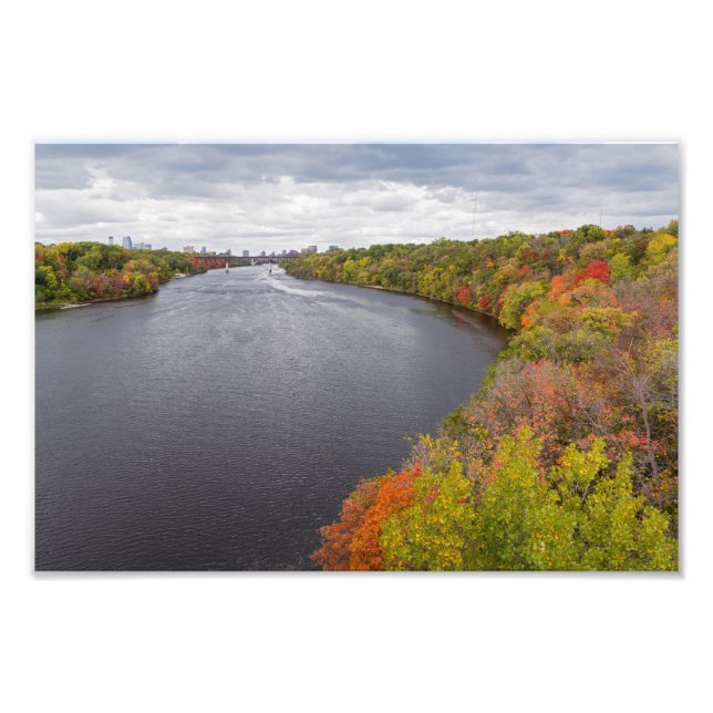 mississippi river and wooded banks in minneapolis photo print (Front)
