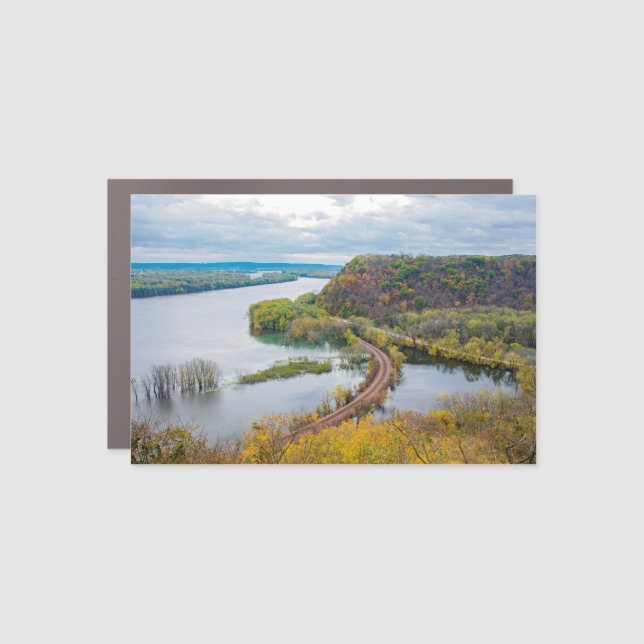 Mississippi River and Wooded Bluffs Car Magnet (Front)