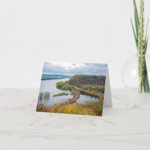 Mississippi River and Wooded Bluffs Note Card