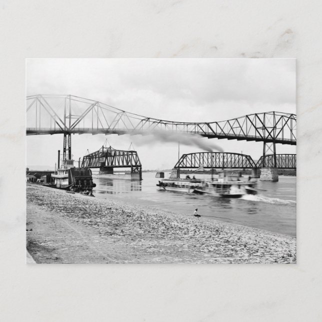 Mississippi River at Winona, 1880s Postcard (Front)