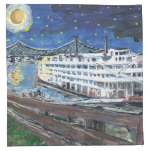 Mississippi River Boat Starry Night Napkin