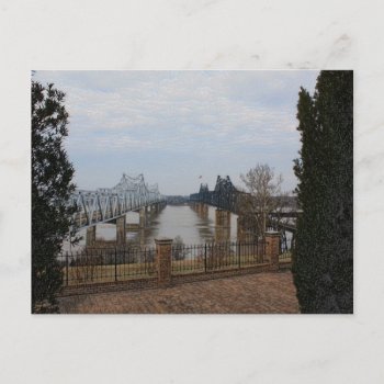 Mississippi River Bridges Postcard by slowtownemarketplace at Zazzle