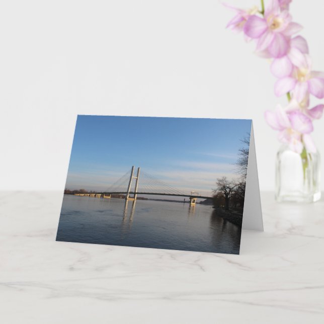 Mississippi River Burlington Iowa All Occasions Card (Orchid)