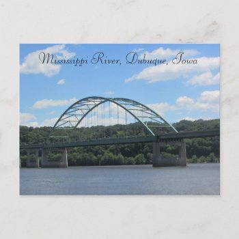 Mississippi River  Dubuque Iowa Bridge Postcard by Everything_Grandma at Zazzle