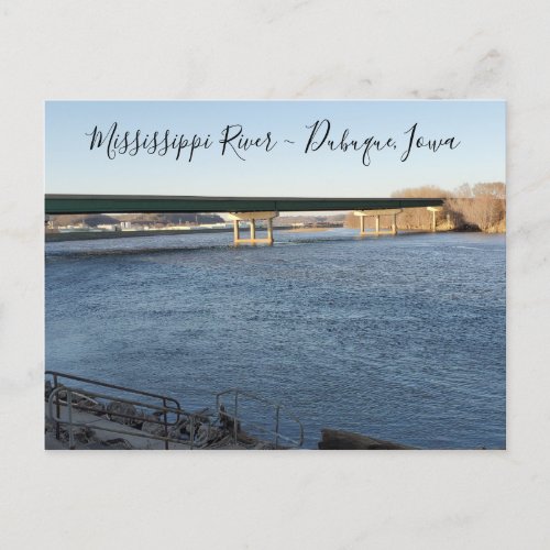 Mississippi River Dubuque Iowa Memorabilia  Postcard