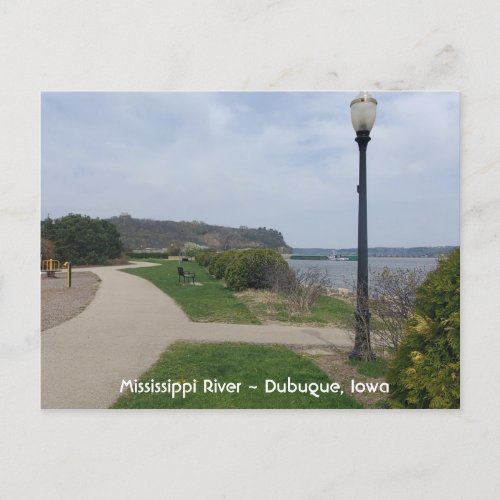 Mississippi River Dubuque Iowa Photo Postcard