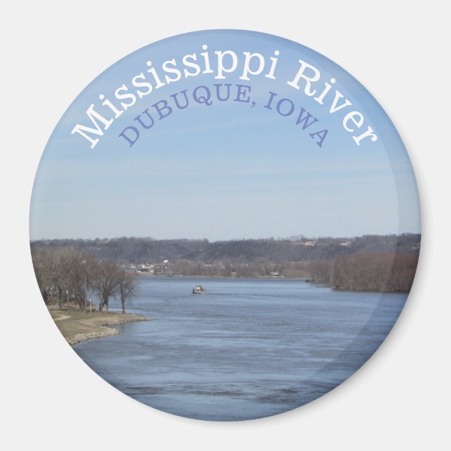 Mississippi River, Dubuque Iowa Souvenir Magnet (Front)