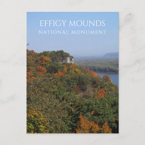 Mississippi River Fall Foliage Effigy Mounds IA Postcard