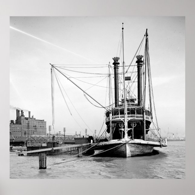 Mississippi River Packet 1905 Poster (Front)