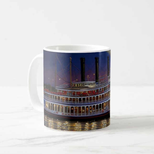 Mississippi River Steamboat Coffee Mug (Front Left)