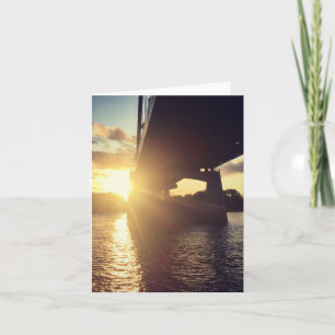 mississippi river sunset cruise holiday card