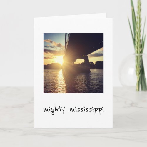 Mississippi river sunset cruise holiday card