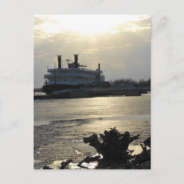 Mississippi River Sunset in Winter Postcard (Front)
