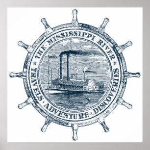 Mississippi River. Travels. Adventure. Discoveries Poster