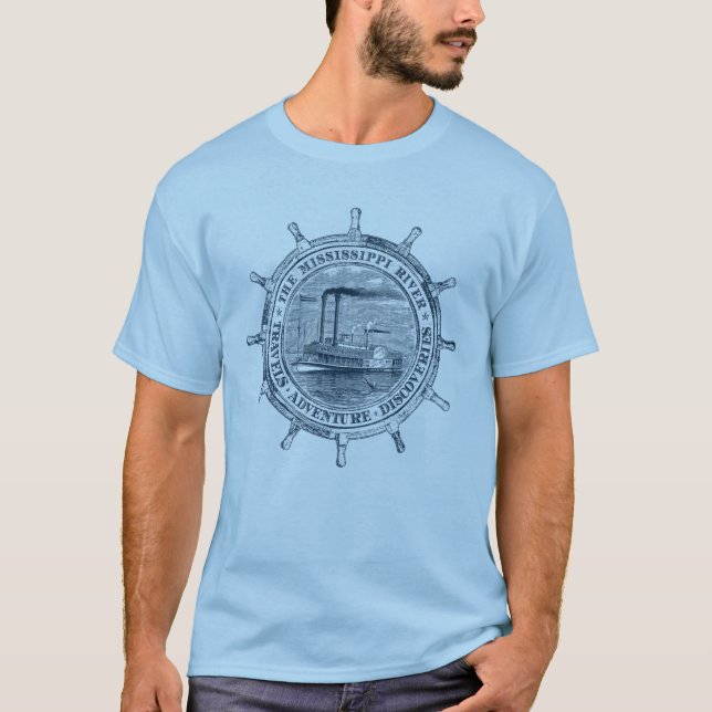 Mississippi River. Travels. Adventure. Discoveries T-Shirt (Front)