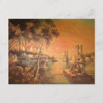 Mississippi River Vintage Postcard by vintageamerican at Zazzle