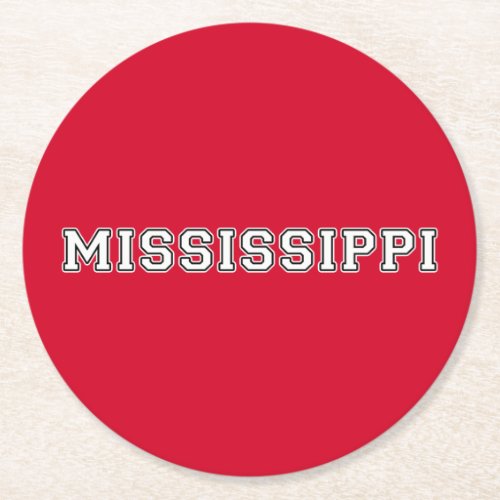 Mississippi Round Paper Coaster