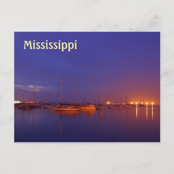 Mississippi Sailboats In Marina At Dusk Postcard by duhlar at Zazzle