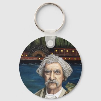 Mississippi Sam Aka Mark Twain Keychain by paintingmaniac at Zazzle