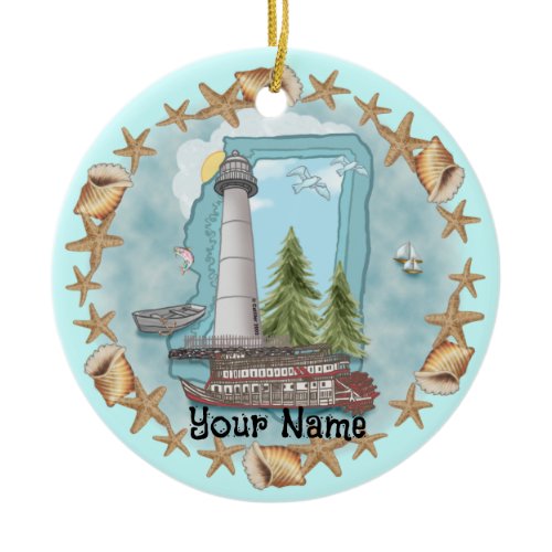 Mississippi Shells Lighthouse Ornament