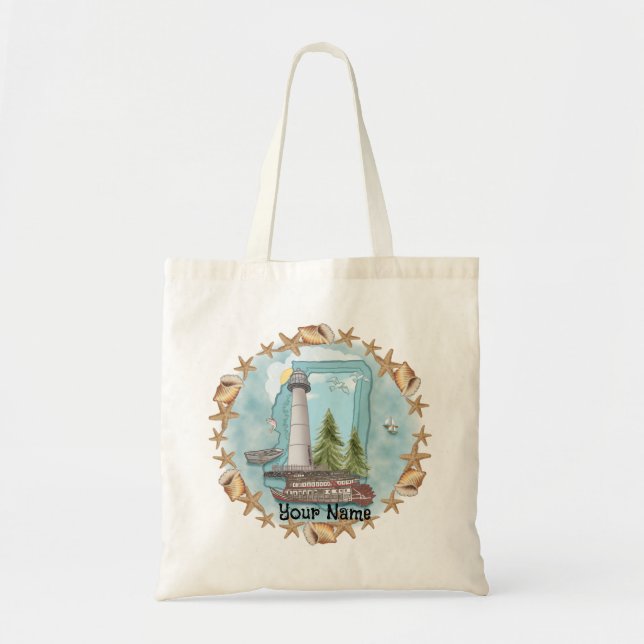 Mississippi Shells Lighthouse  Tote Bag (Front)