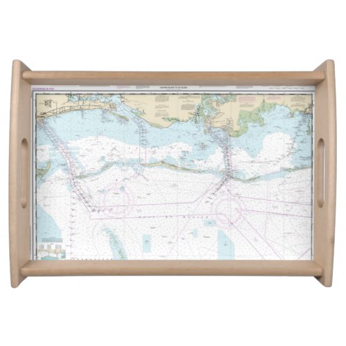 Mississippi Sound Nautical Chart Serving Tray
