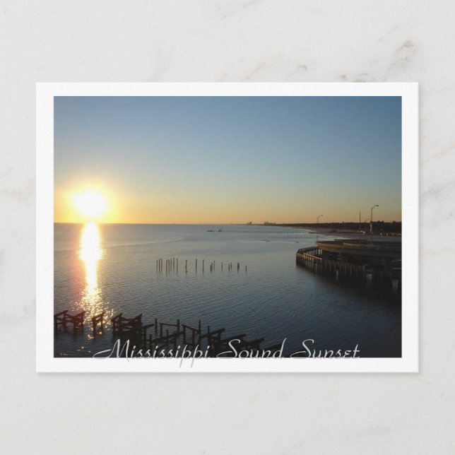 Mississippi Sound Sunset Postcard (Front)