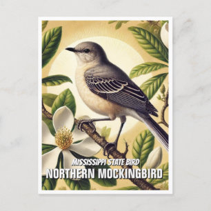 Mississippi State Bird Northern Mockingbird Postcard